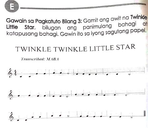 Ano ang sukat ng awit na twinkle twinkle little star